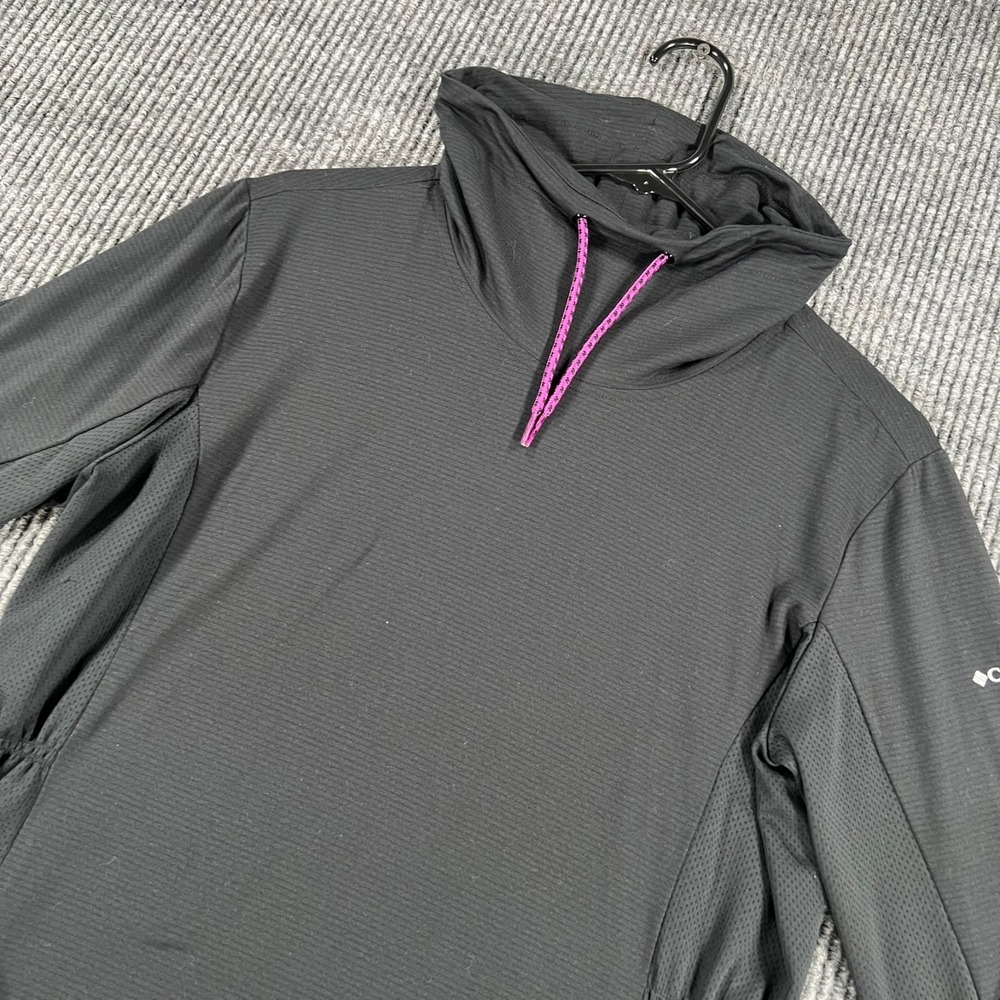 Columbia Shirt Pullover Womens Large Black Long Sleeve Funnel Neck Active